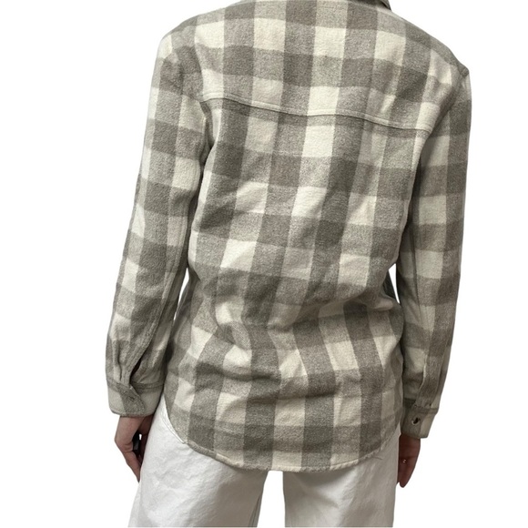 Rails Shacket Button Up Flannel Gray White Wool Fall Winter Grunge Size Small - Picture 2 of 6